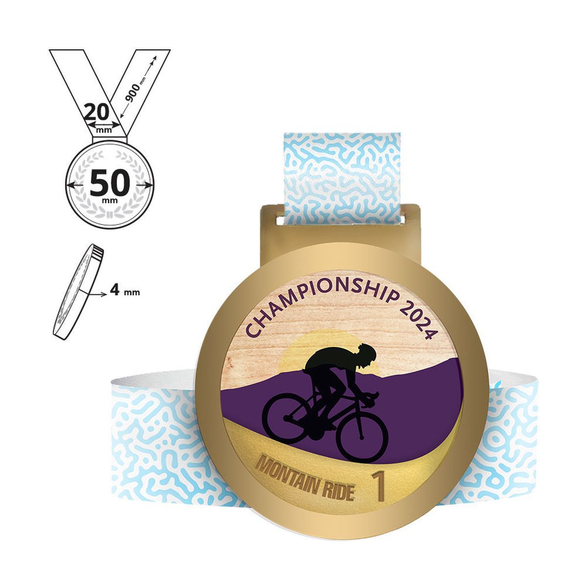 NIKKO - medaglia in acciaio e compensato 4mm, 50x50 mm | GL711540B