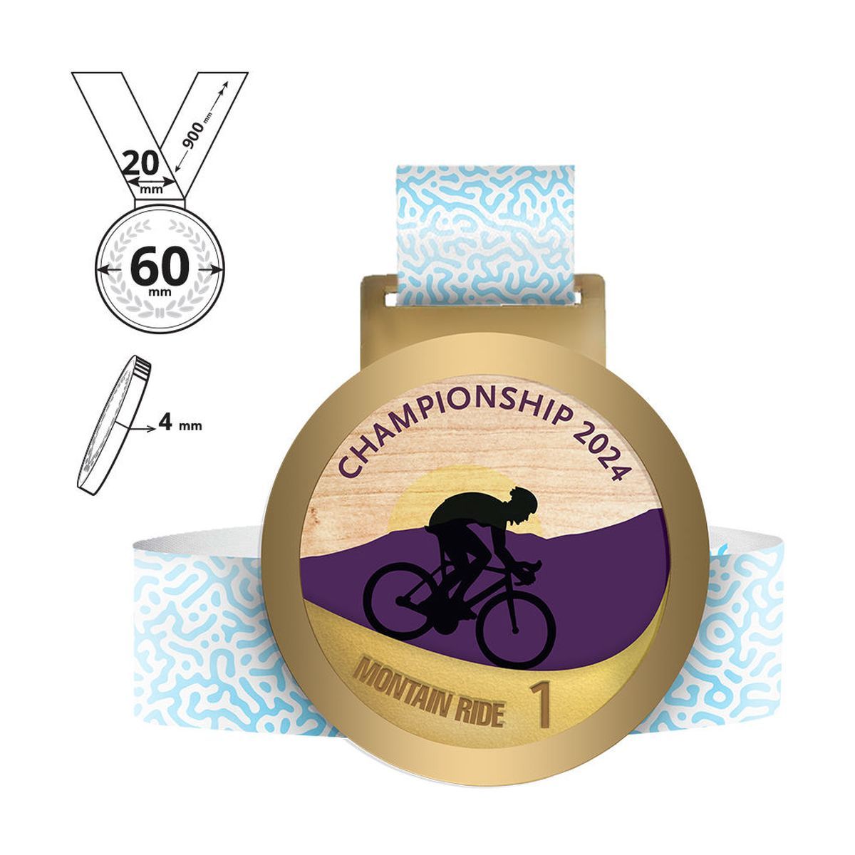 NIKKO - medaglia in acciaio e compensato 4mm, 60x60 mm | GL711540C