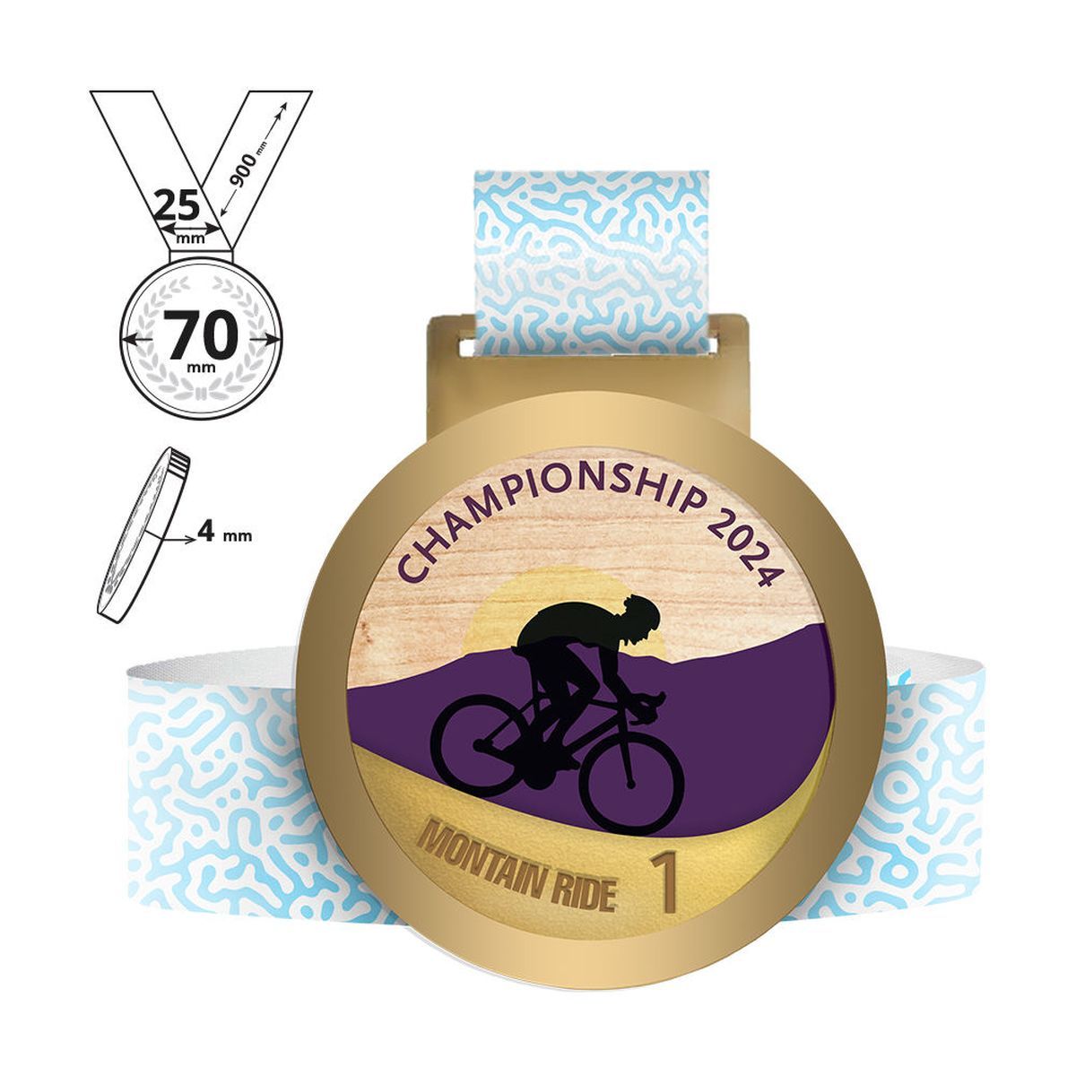 NIKKO - medaglia in acciaio e compensato 4mm, 70x70 mm | GL711540D