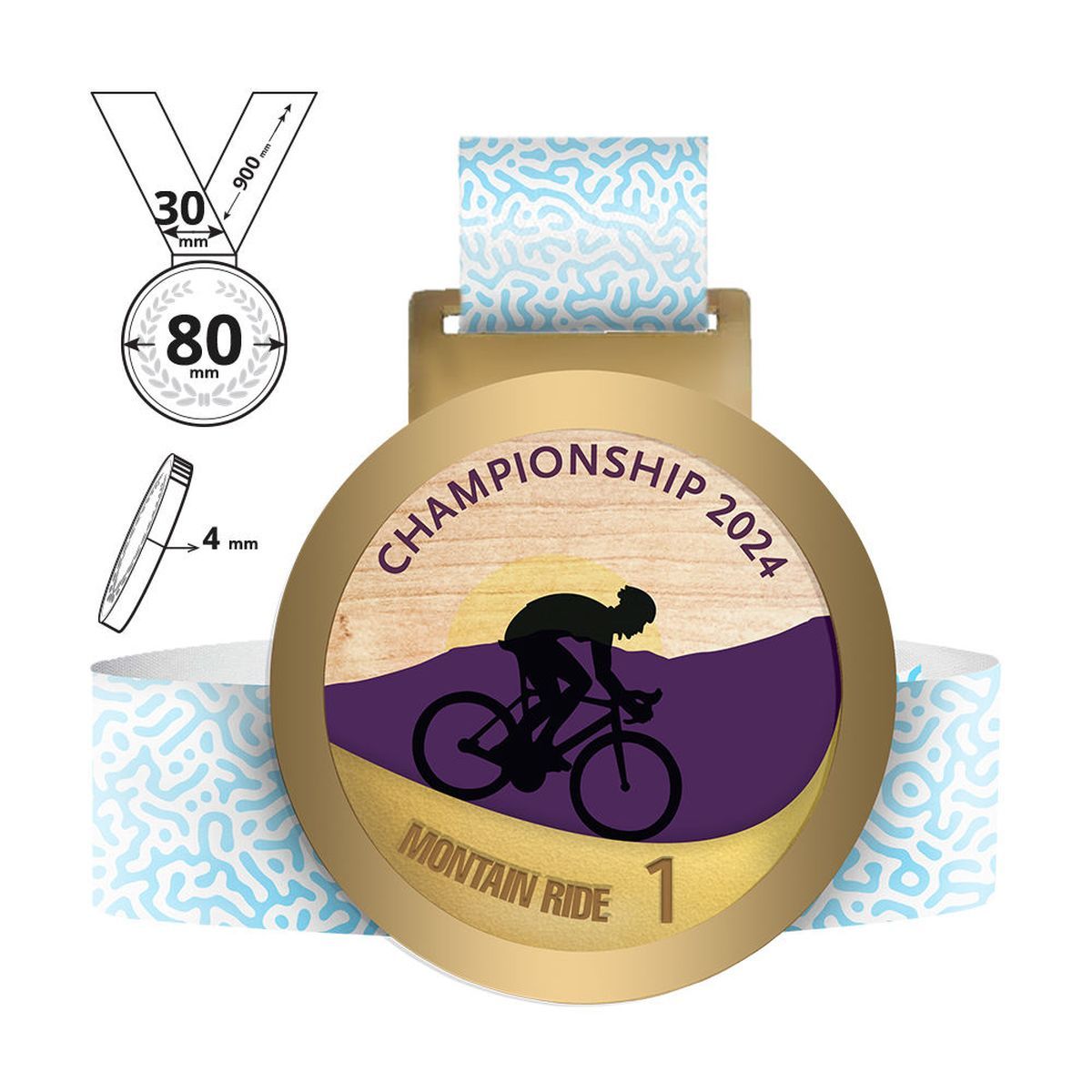 NIKKO - medaglia in acciaio e compensato 4mm, 80x80 mm | GL711540E