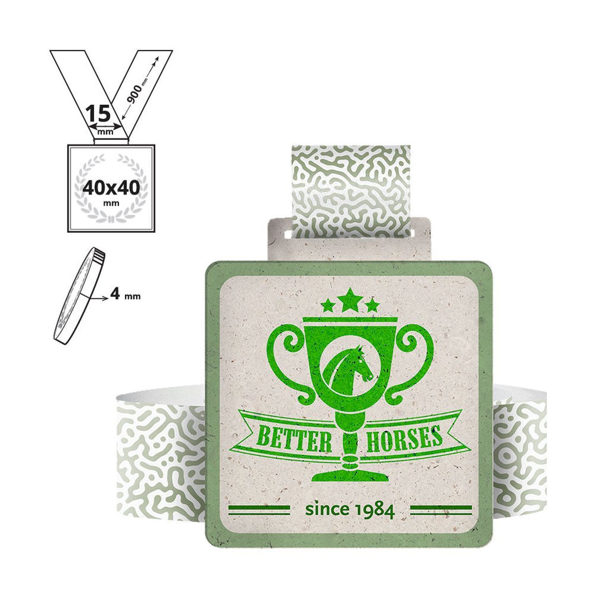 AKITA - medaglia in cartone riciclato 4mm, 40x40 mm | GL712340A