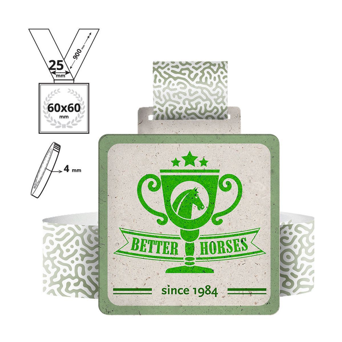 AKITA - medaglia in cartone riciclato 4mm, 60x60 mm | GL712340C