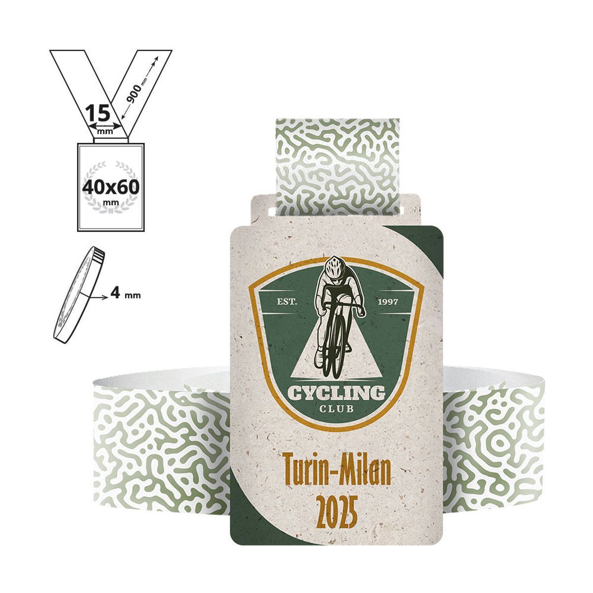 KOBE - medaglia in cartone riciclato 4mm, 40x60 mm | GL713340A