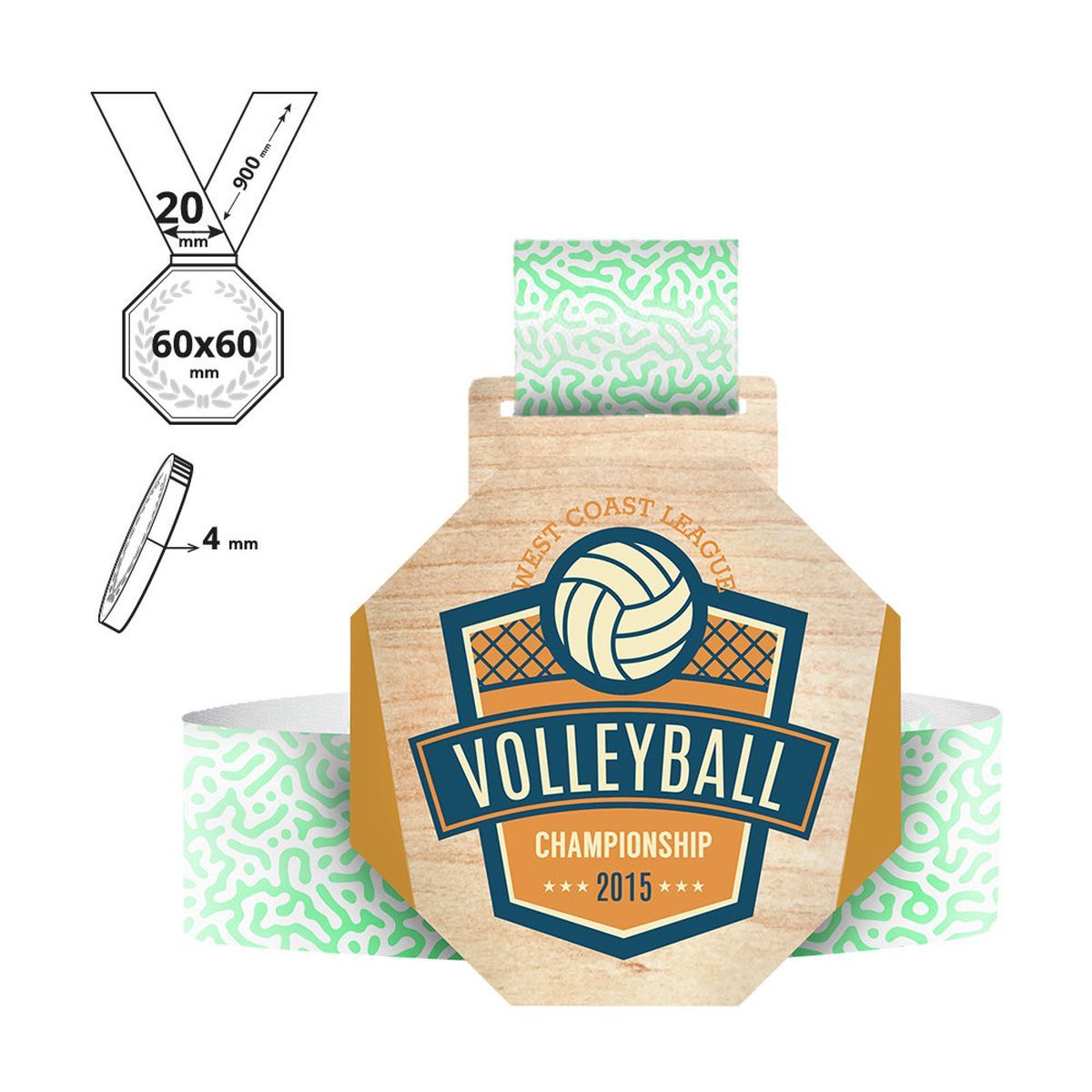 AOMORI - medaglia in compensato 4mm, 60x60 mm | GL715240C