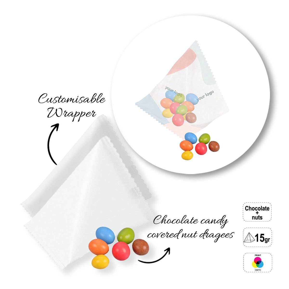 SWEET PIRAMID - bustina di caramelle, 70x70x70 mm | GL810303C