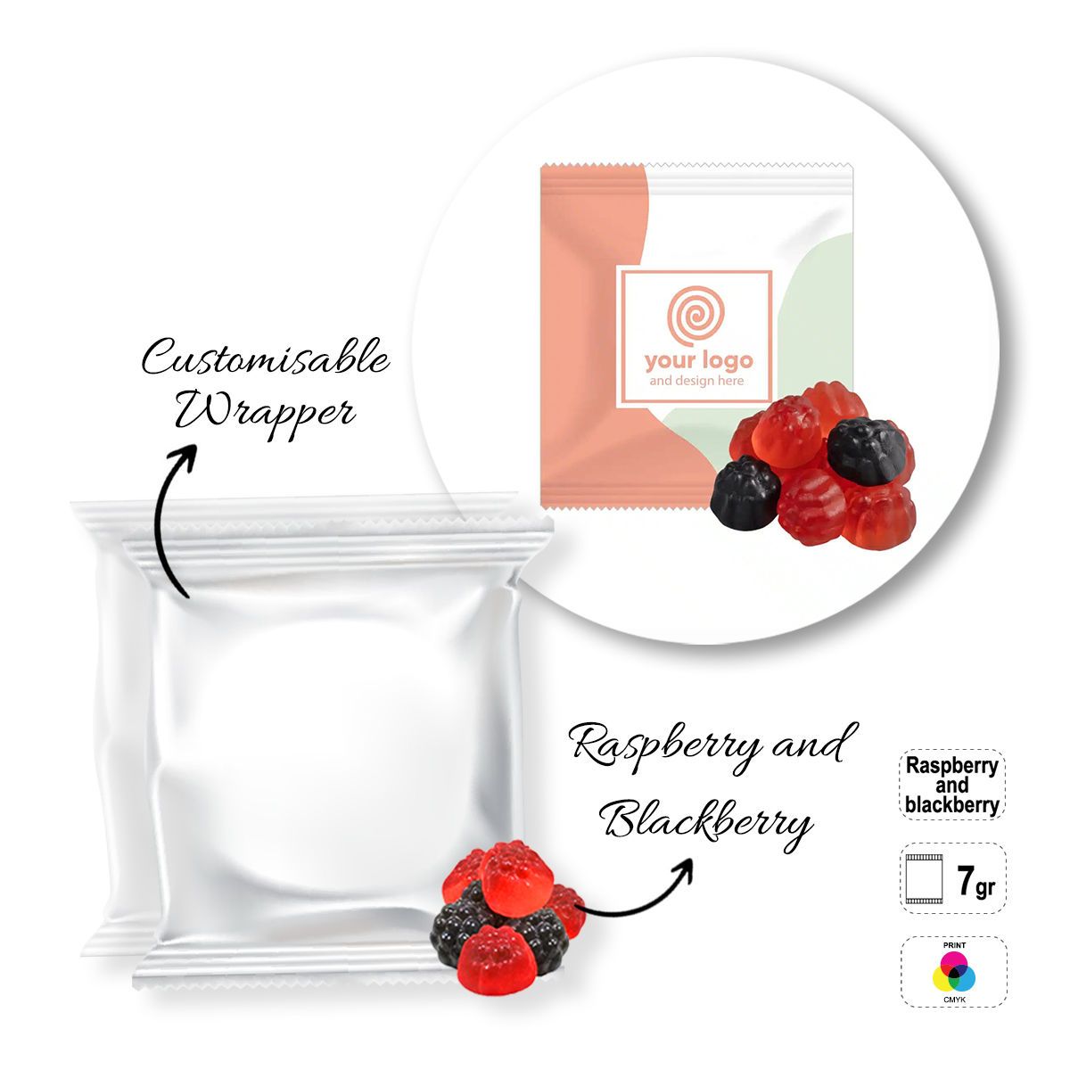 SWEET BAG MICRO - caramelle gommose, 70x70 mm | GL810305A