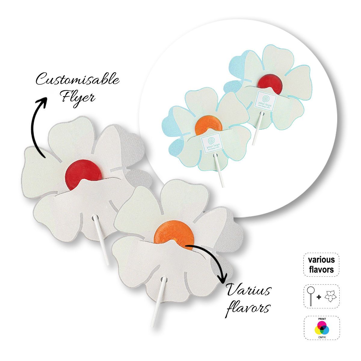 LOLLY FLYER - lecca lecca piatto con flyer, 108x108x131 mm | GL810501C