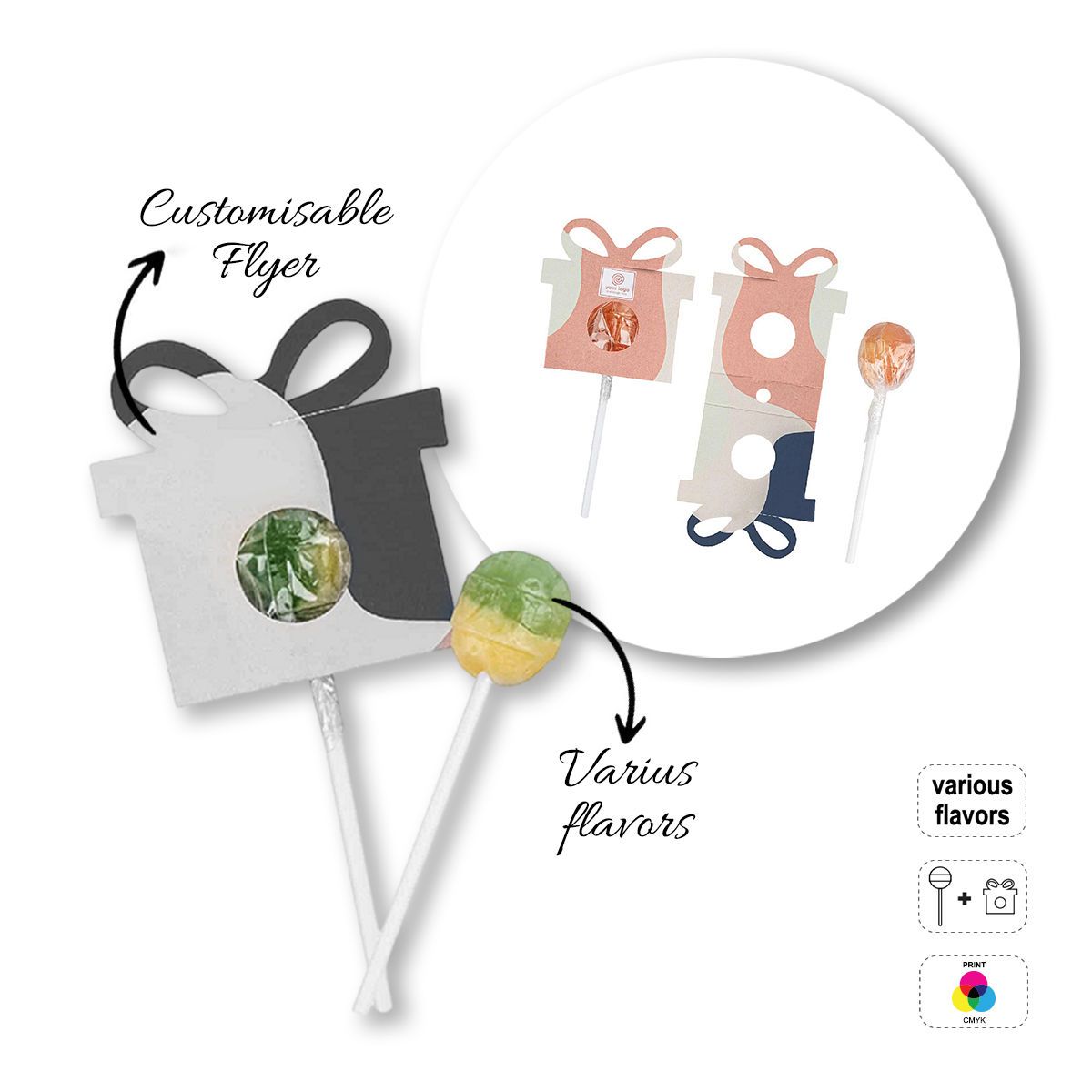 LOLLY BALL - lecca lecca sfera con flyer , 52x15x129 mm | GL810502B