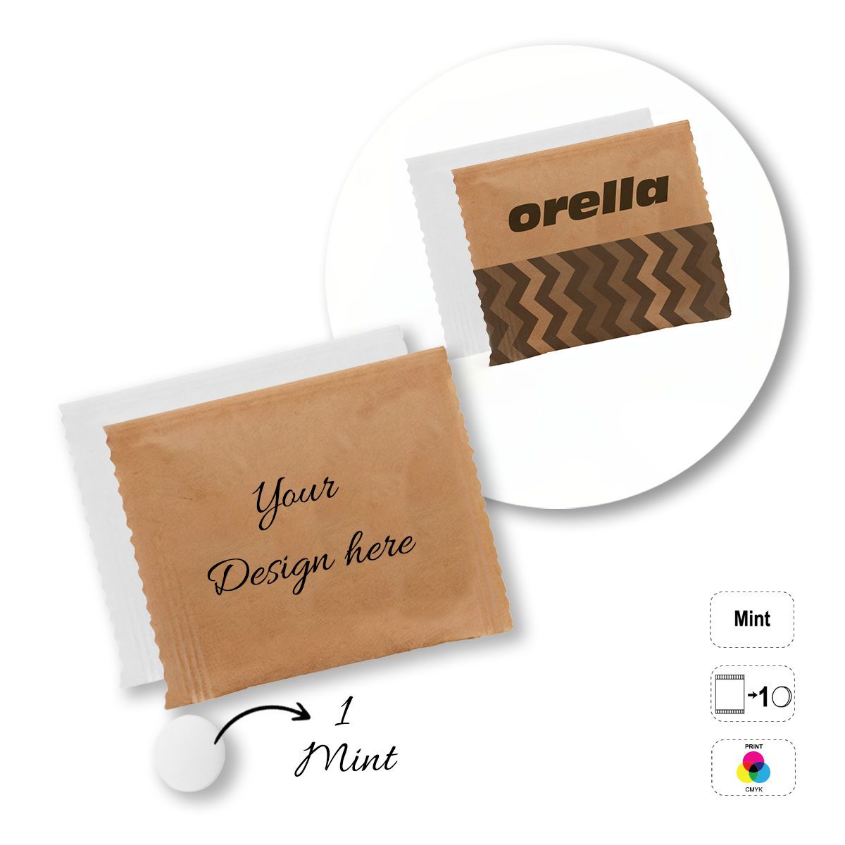 MINT&MORE - bustina di mentine masticabili, 60x70 mm | GL810603A