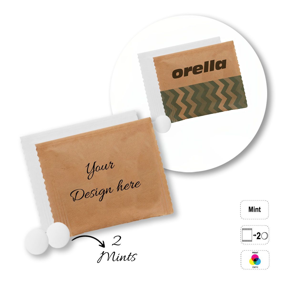 MINT&MORE - bustina di mentine masticabili, 60x70 mm | GL810603B