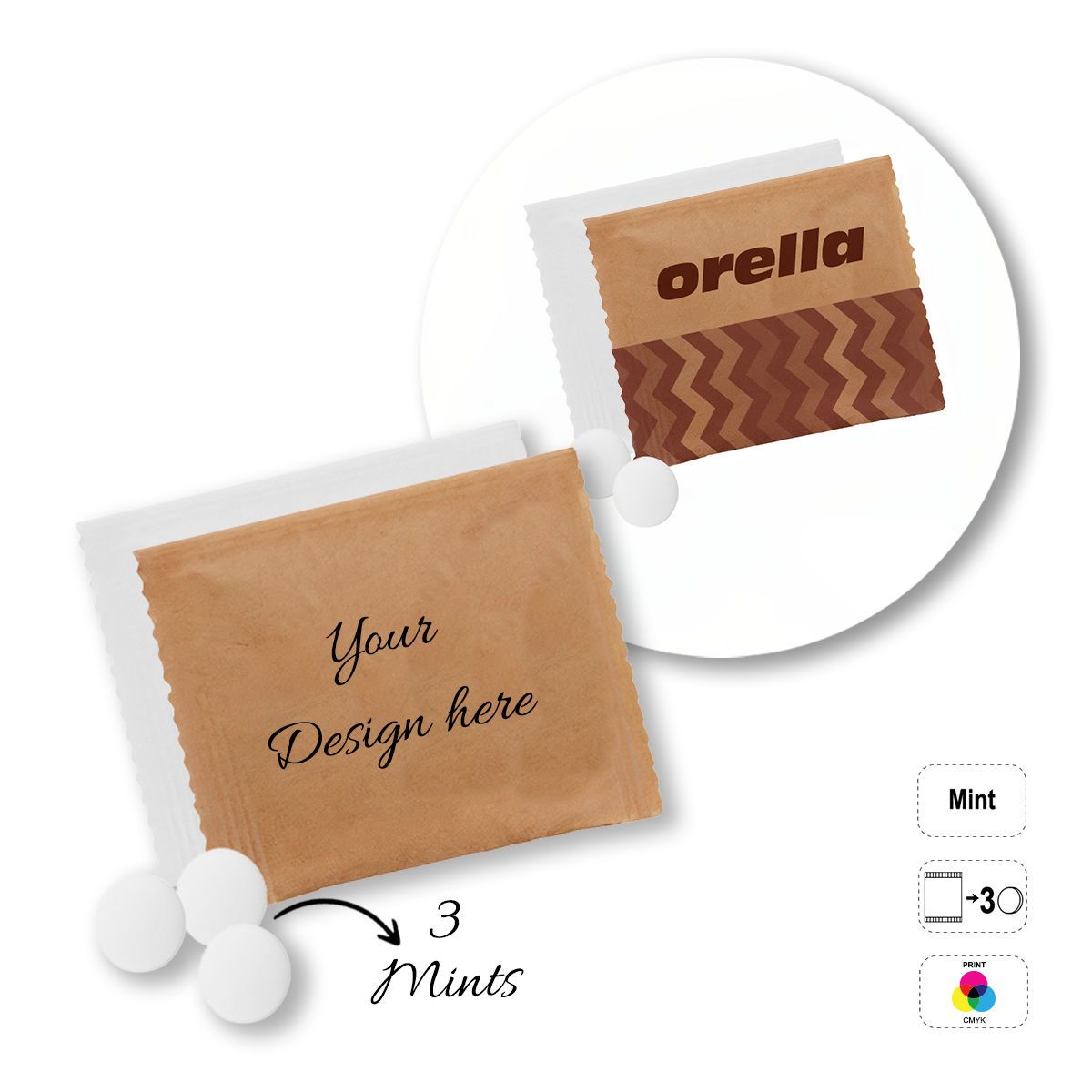 MINT&MORE - bustina di mentine masticabili, 60x70 mm | GL810603C