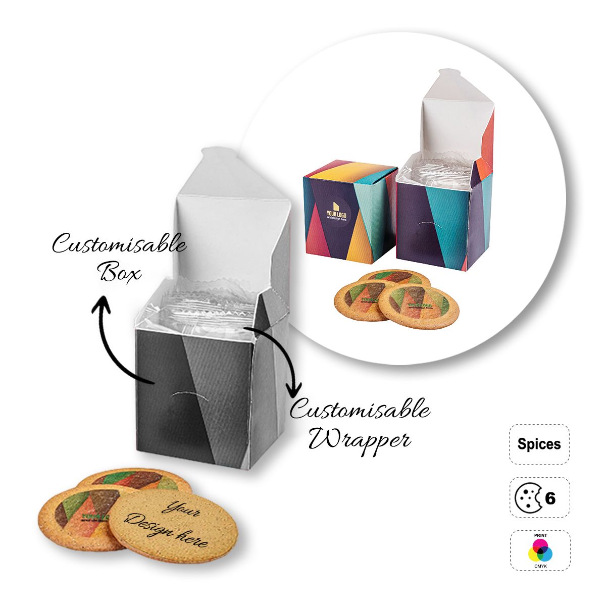 LOGO COOKIE - biscotti tondi personalizzabili, 78x67x70 mm | GL810709C