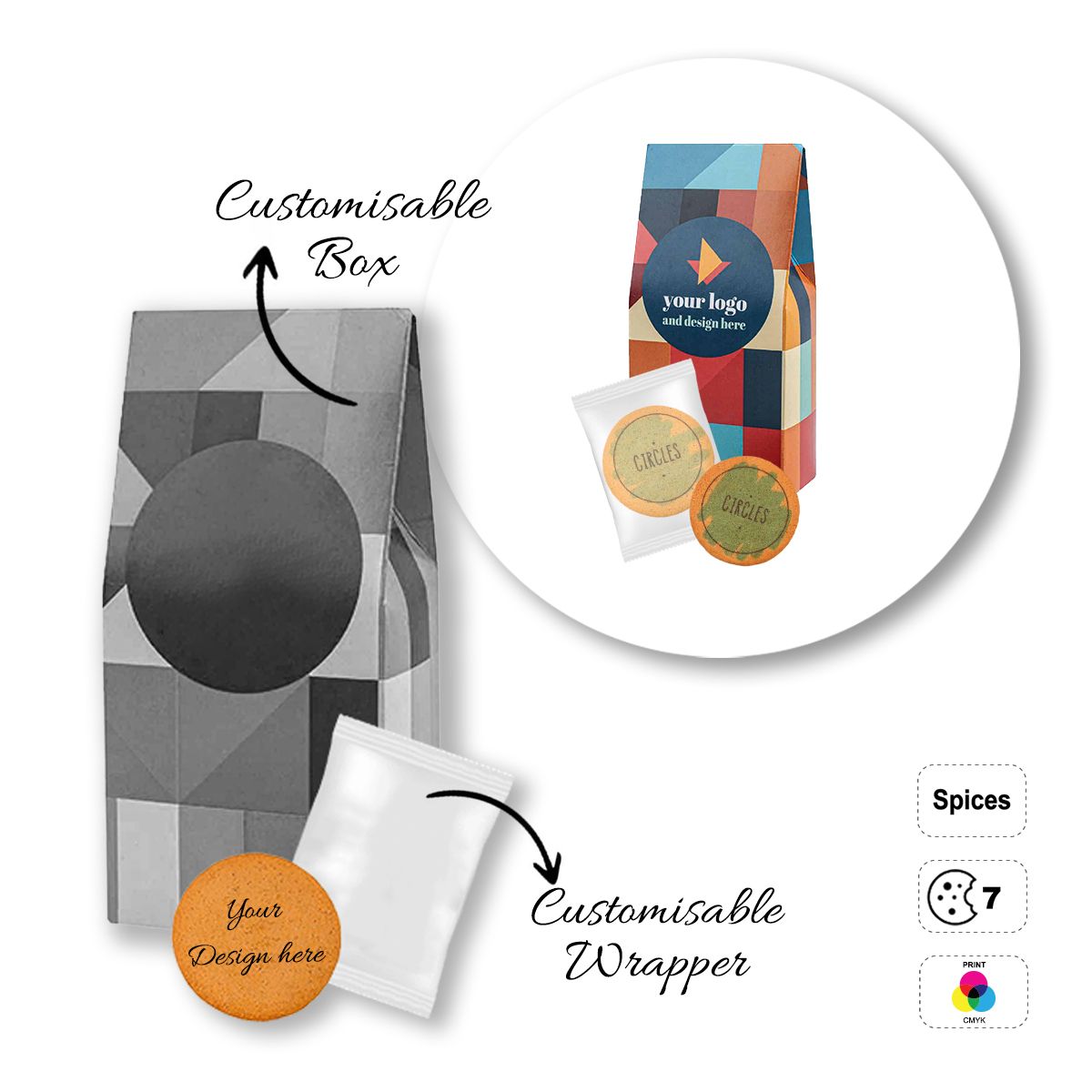 LOGO COOKIE - biscotti tondi personalizzabili, 50x80x168 mm | GL810709D