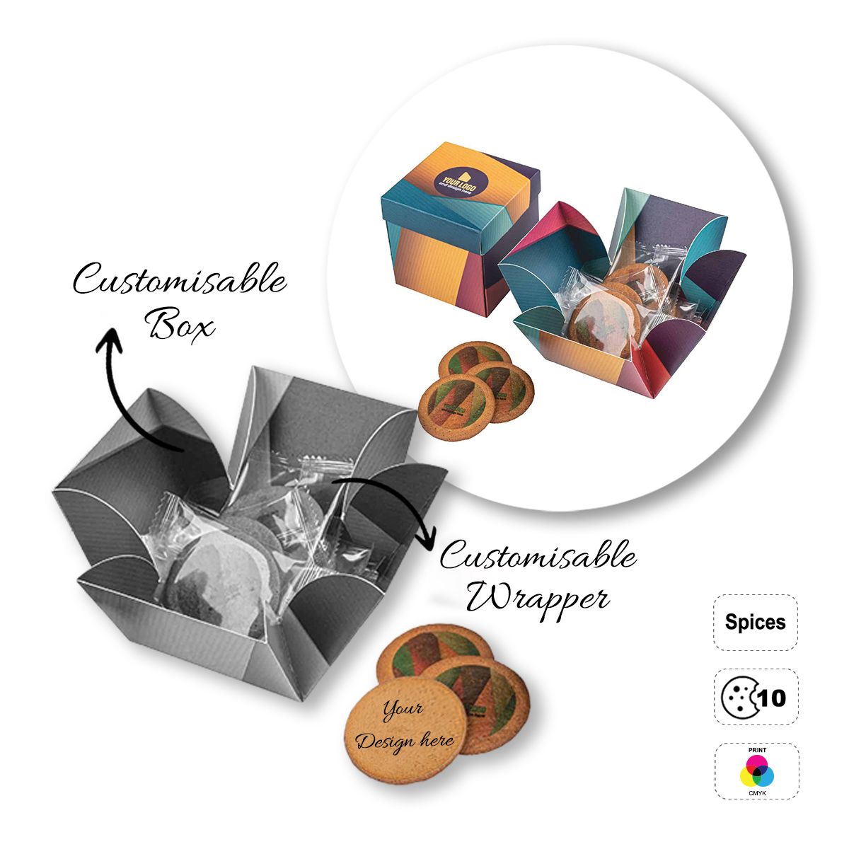 LOGO COOKIE - biscotti tondi personalizzabili, 105x105x105 mm | GL810709E