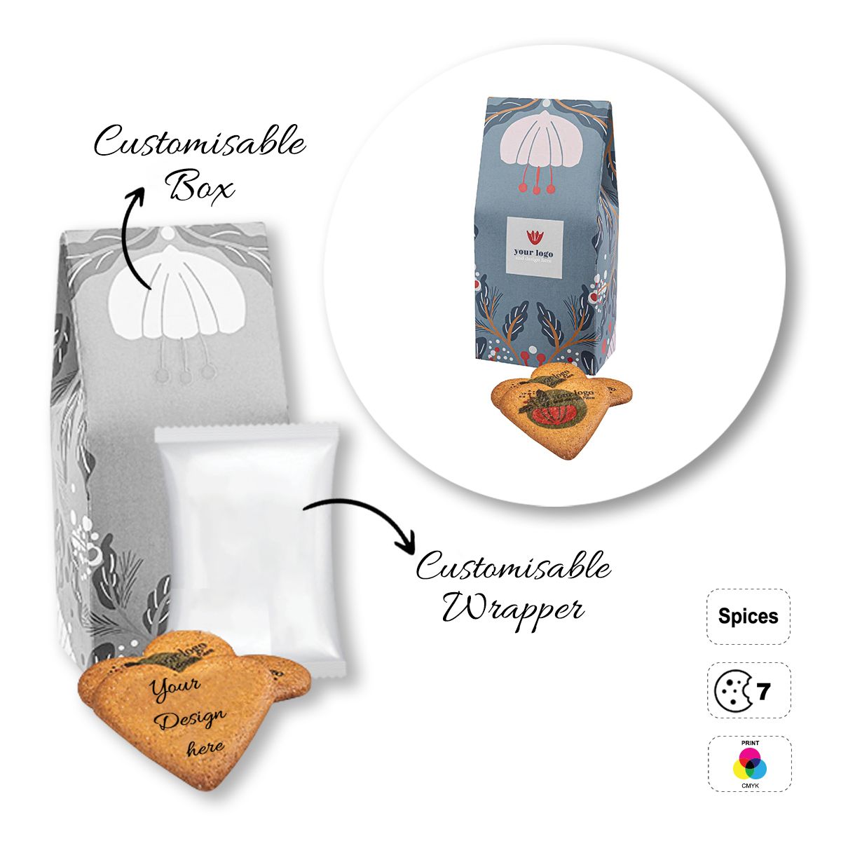 LOGO COOKIE - biscotti a forma di cuore, personalizzabili, 50x80x168 mm | GL810711D