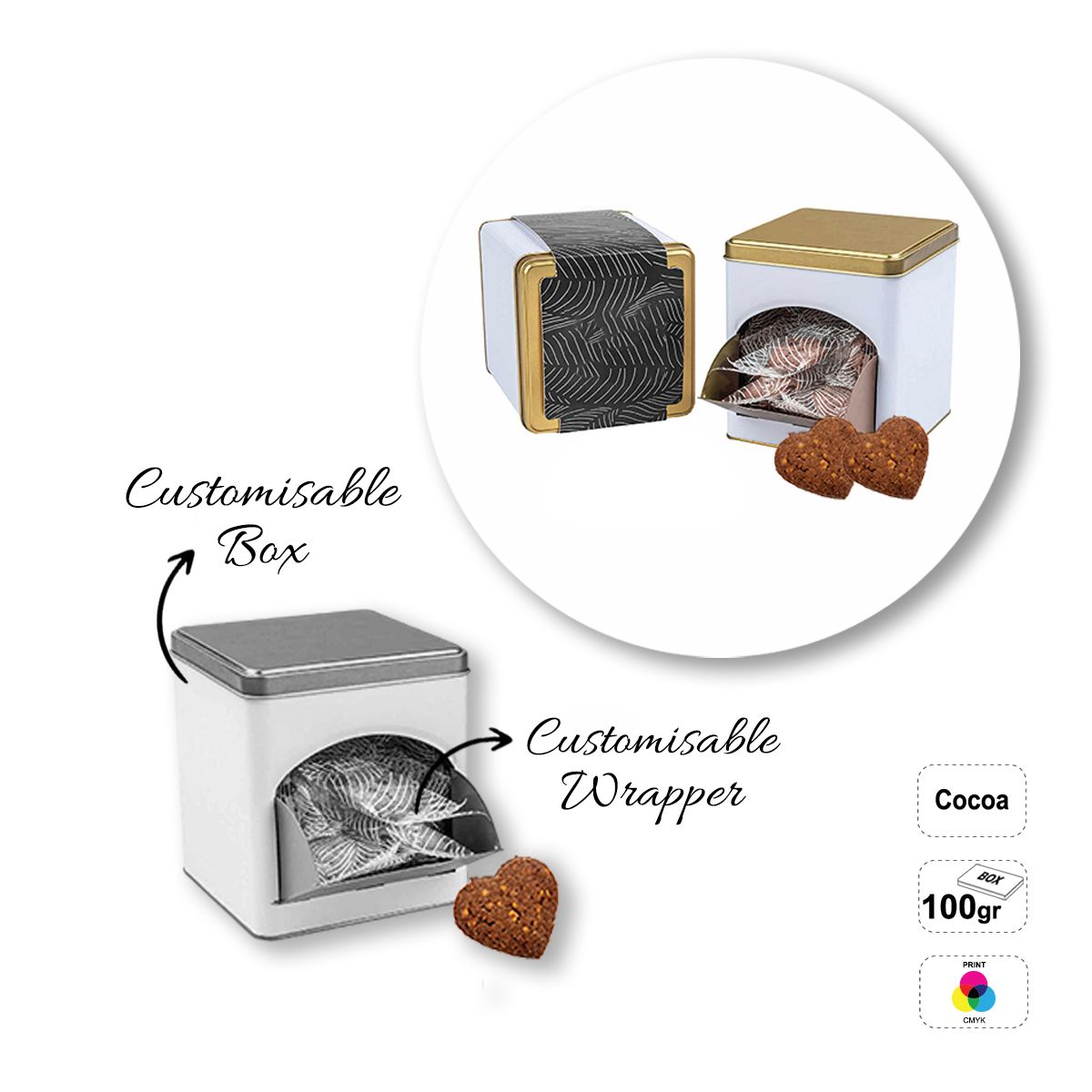 COOKIE BOX - scatola di biscotti, 114x114x124 mm | GL810713B