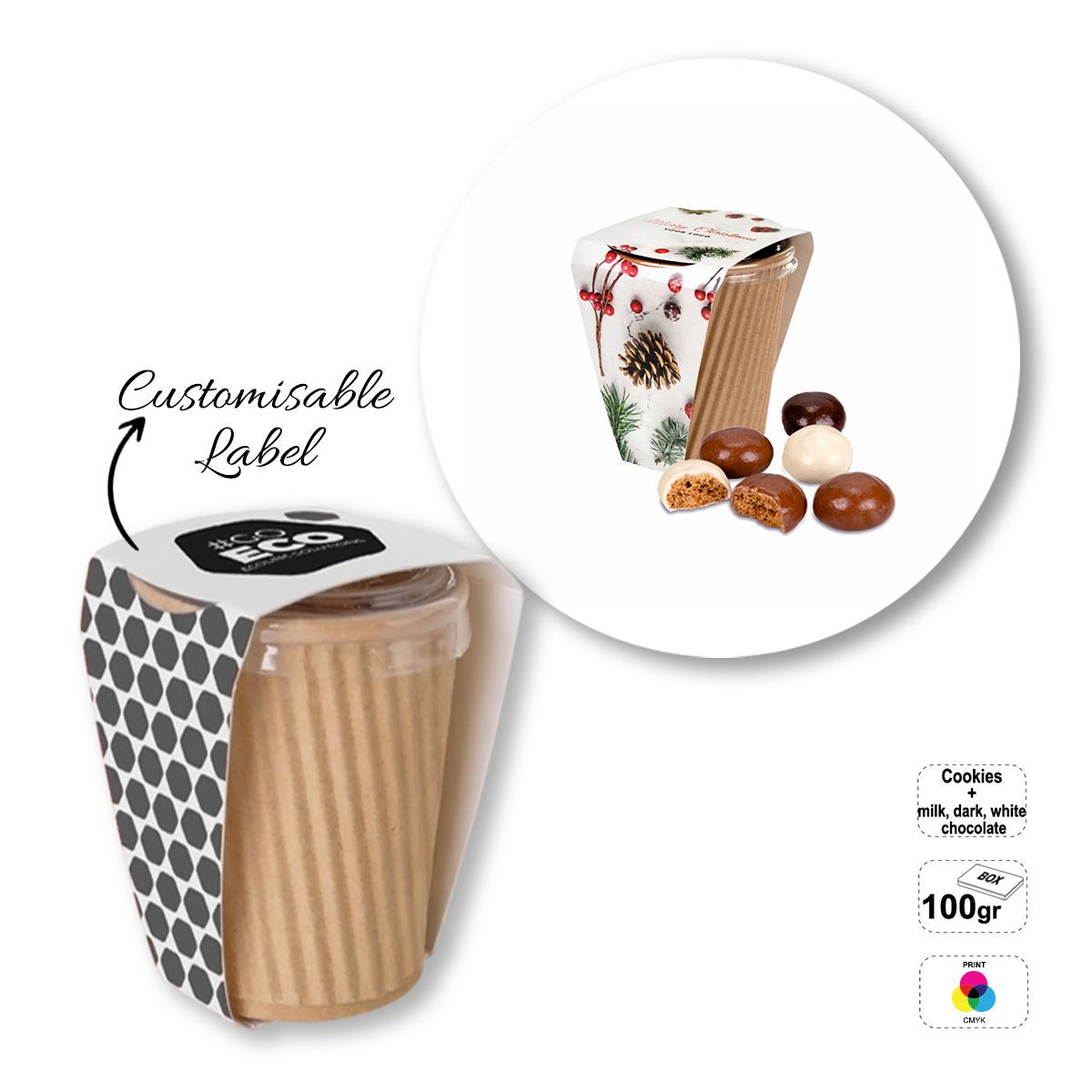 DELICIOUS CUP - confezione di snack dolci, 80x80x95 mm | GL810807A