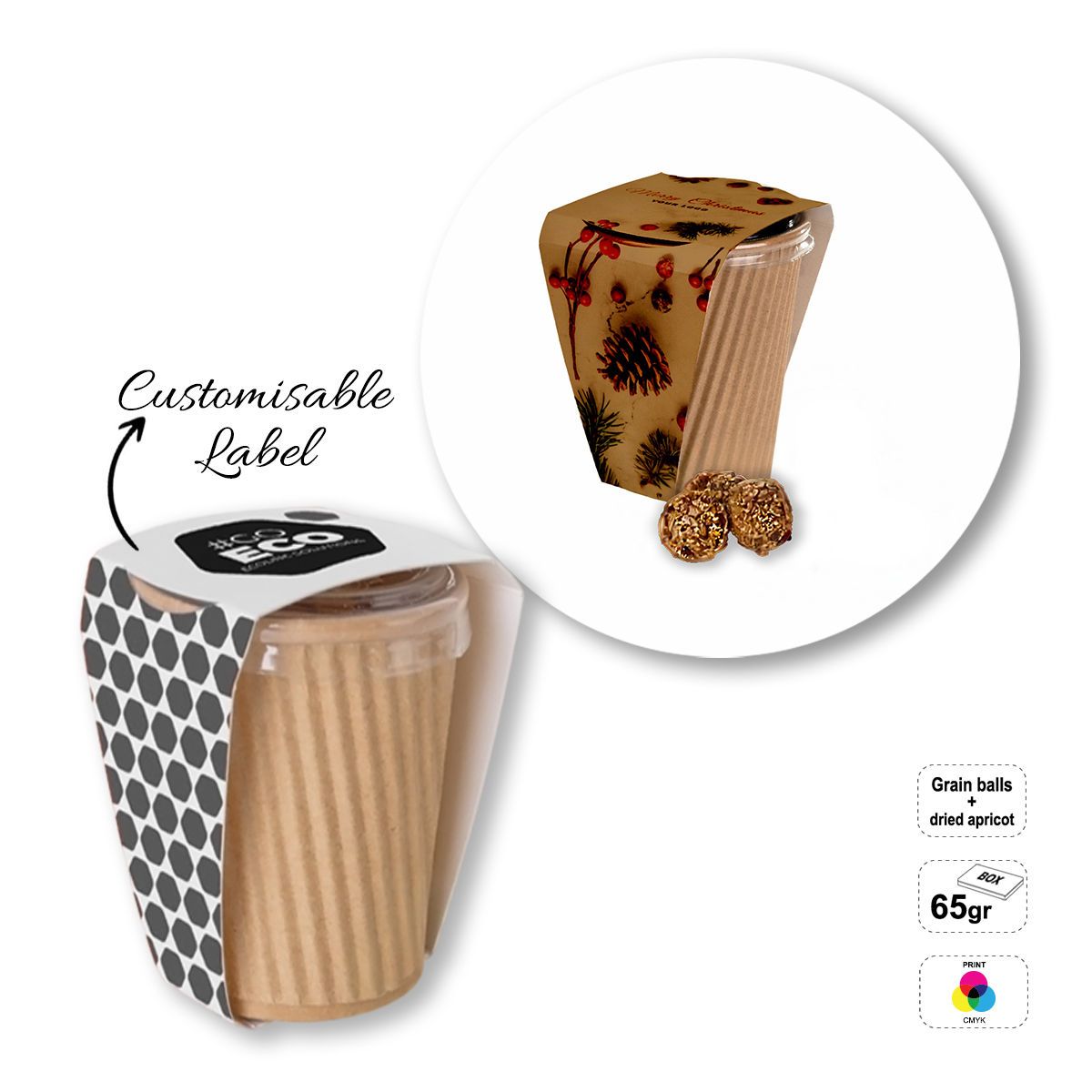 DELICIOUS CUP - confezione di snack dolci, 80x80x95 mm | GL810807B