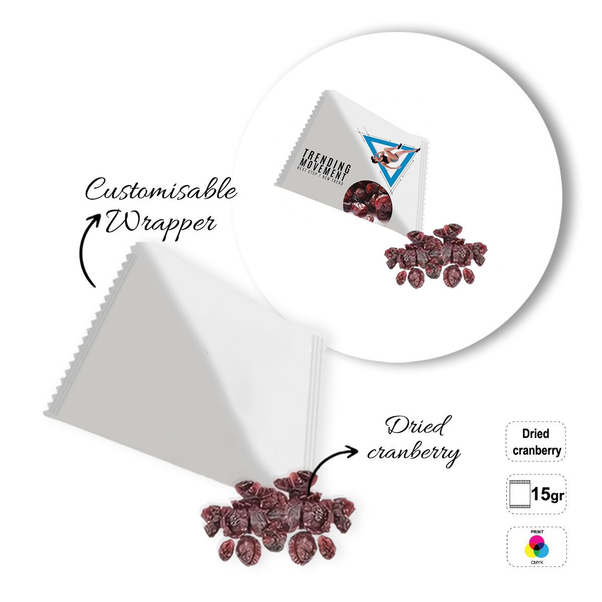 NATURAL PYRAMID - snack di frutta secca e semi, 70x70x70 mm | GL810834A