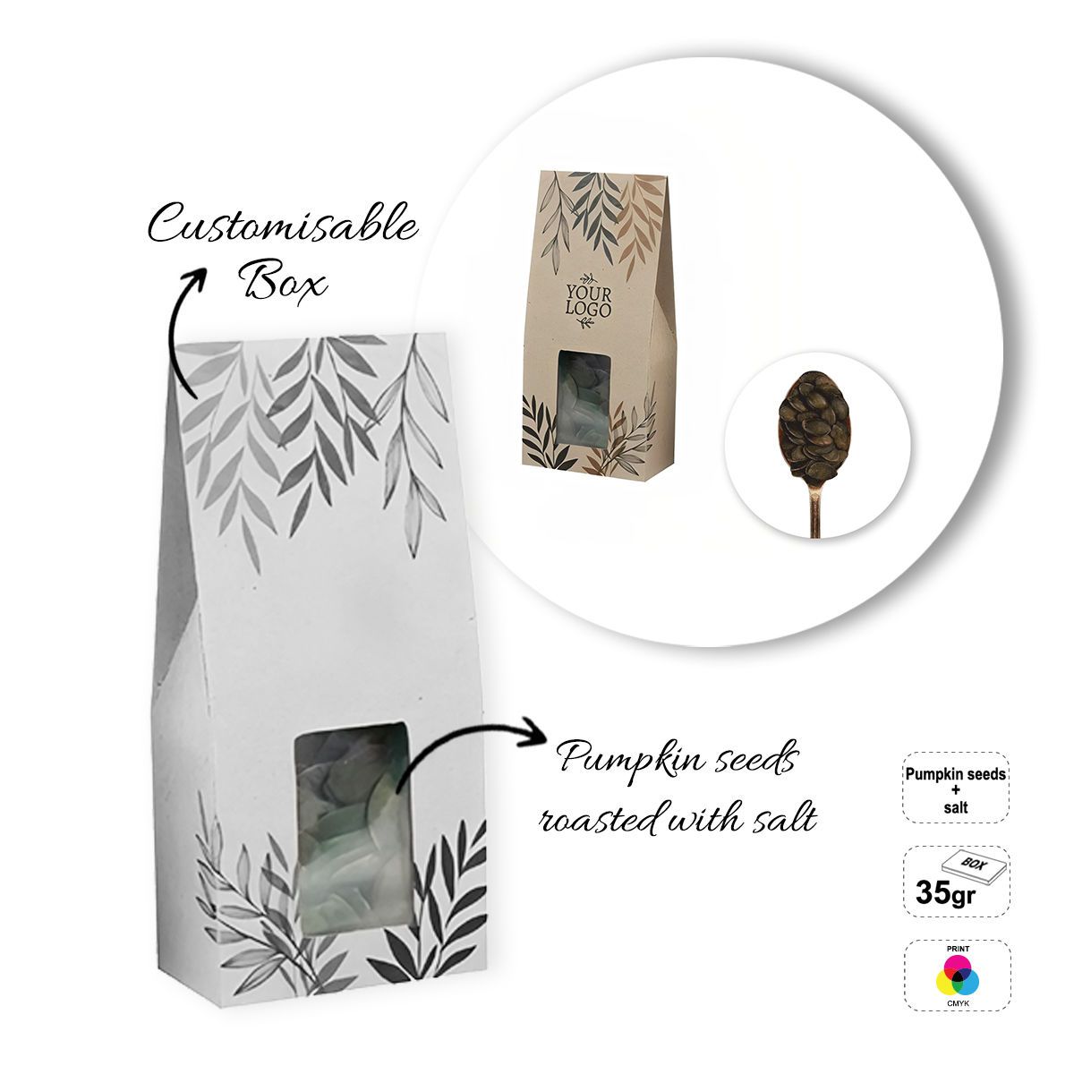 SEEDS&NUTS BAG - confezione di frutta secca, 60x32x128 mm | GL810835A