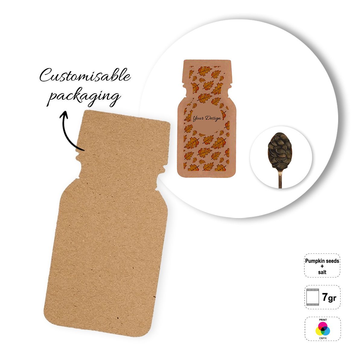 SEEDS&NUTS BOTTLE - confezione di frutta secca, 65x130 mm | GL810836A