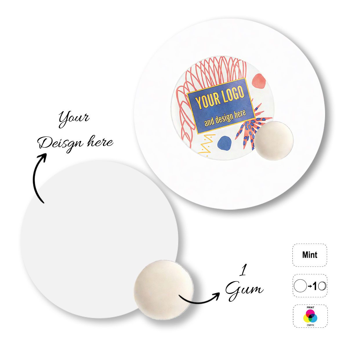 MINT PILLOW - gomme da masticare, 58x58 mm | GL810902A