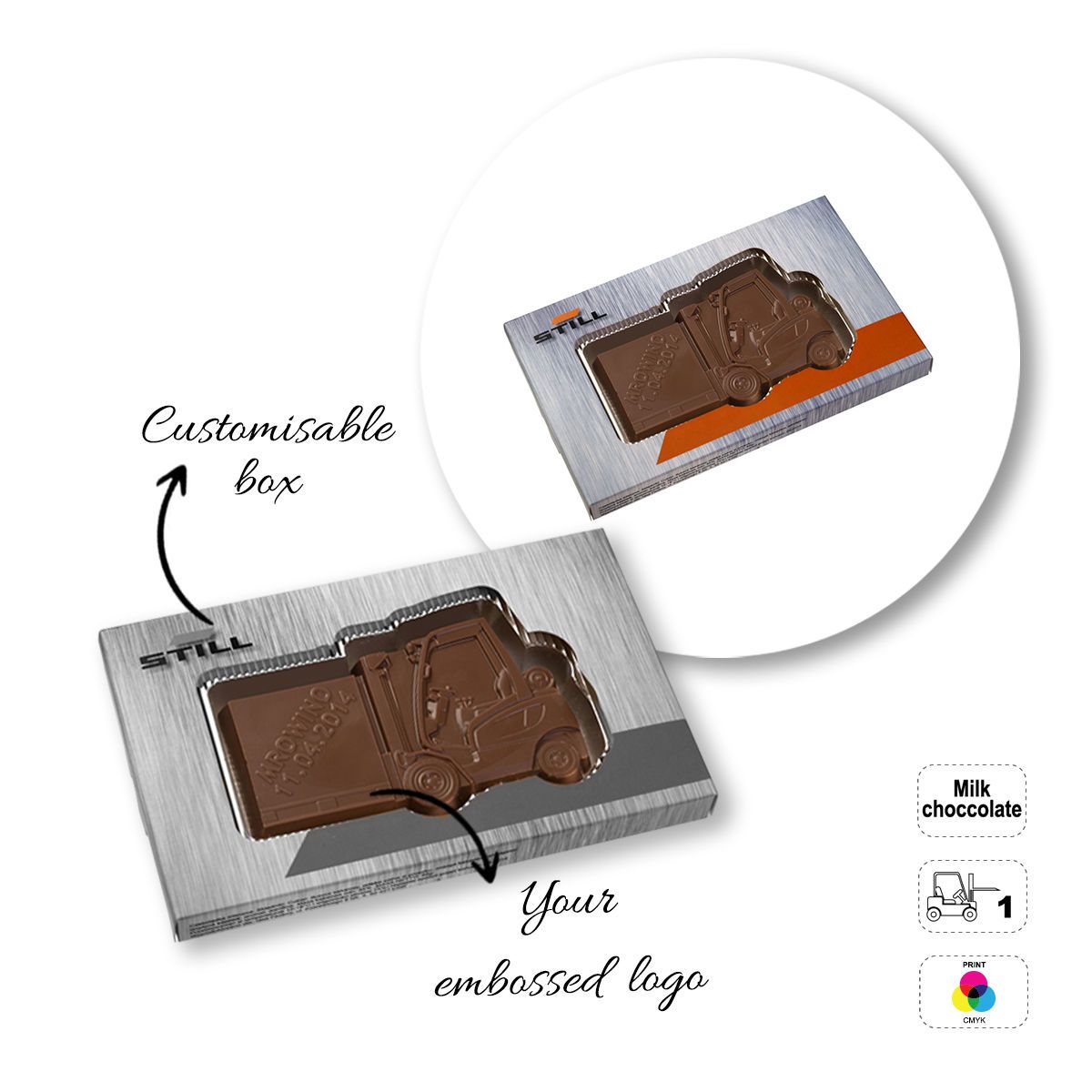 CHOCO4MAT A - barretta di cioccolato, diverse forme, 175x107x15 mm | GL811105A