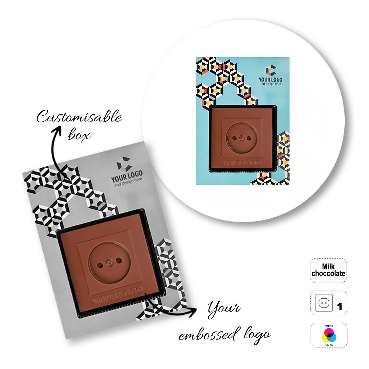 CHOCO4MAT B - barretta di cioccolato, diverse forme, 182x132x15 mm | GL811106A