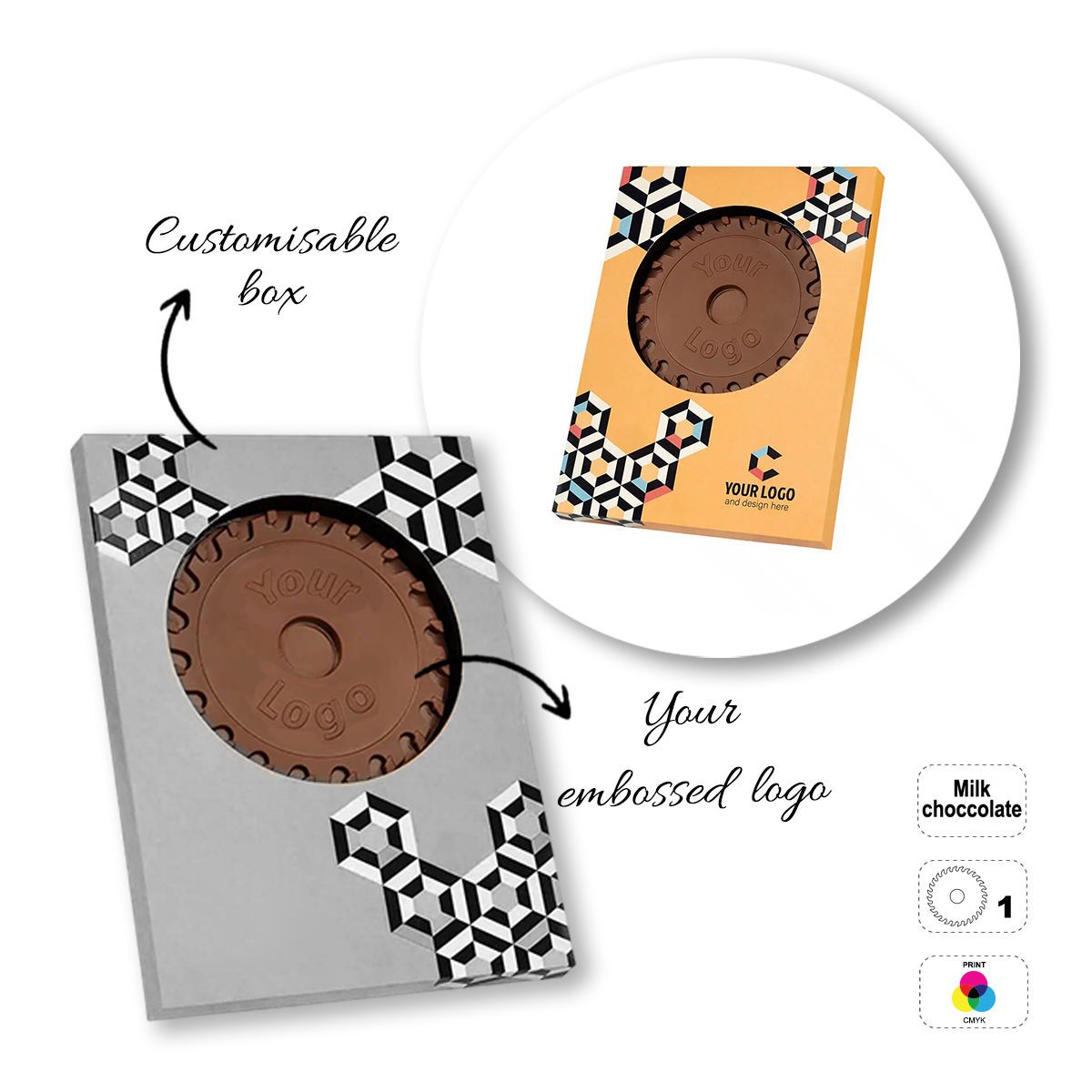 CHOCO4MAT B - barretta di cioccolato, diverse forme, 182x132x15 mm | GL811106C