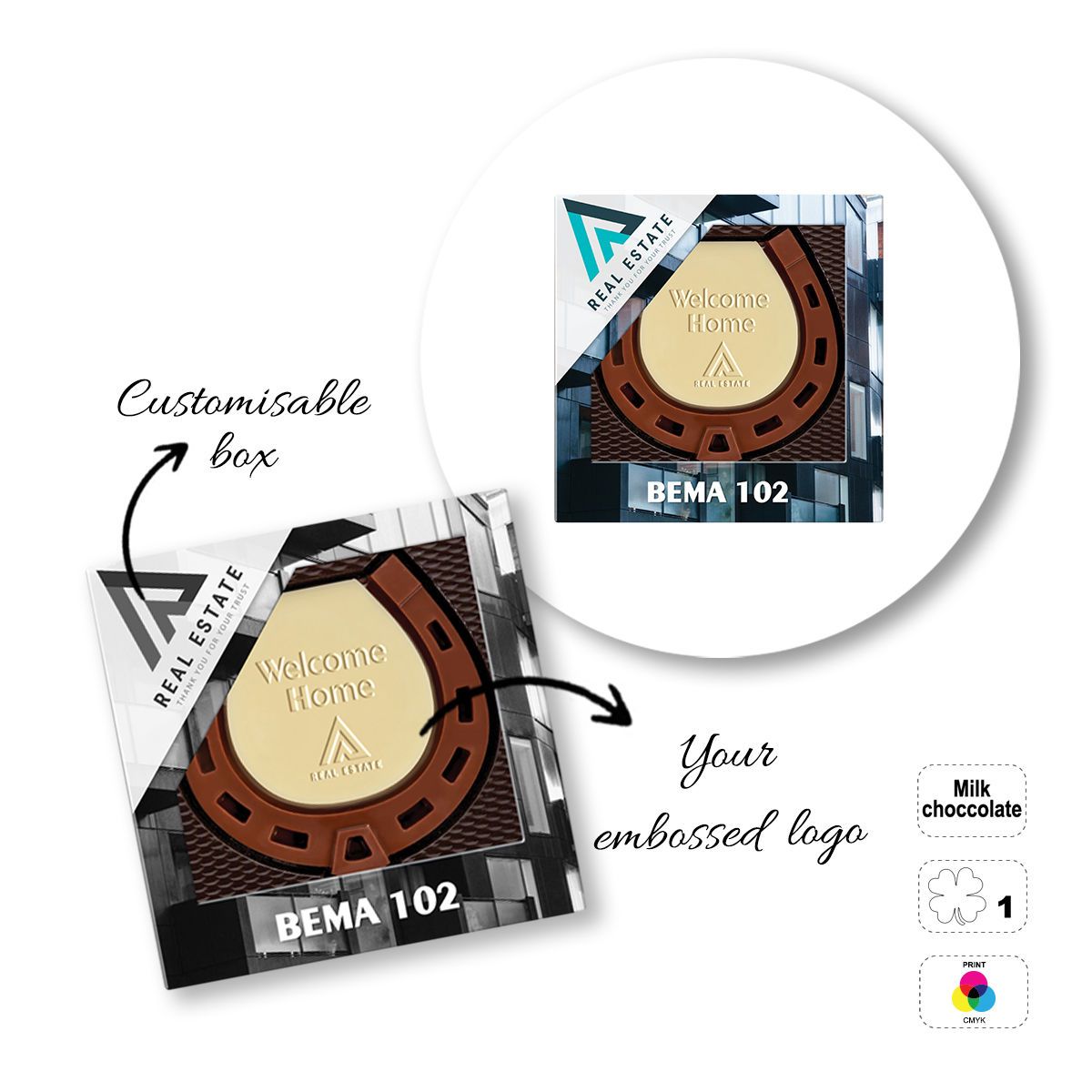 CHOCO4MAT D - barretta di cioccolato, diverse forme, 135x135x15 mm | GL811108B