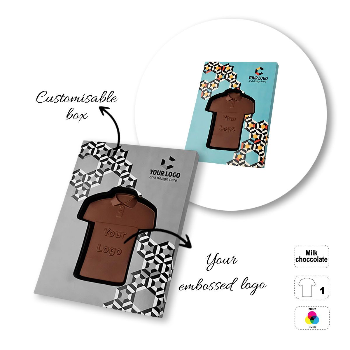 CHOCO4MAT D - barretta di cioccolato, diverse forme, 182x132x15 mm | GL811108C