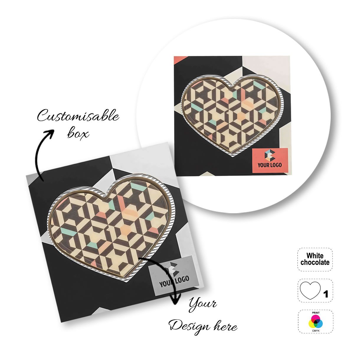 LOGO CHOCO4MAT A - barretta di cioccolato stampabile, diverse forme, 182x132x15 mm | GL811110B