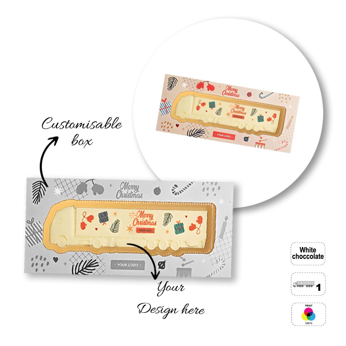 LOGO CHOCO4MAT B - barretta di cioccolato stampabile, diverse forme, 232x98x20 mm | GL811111B