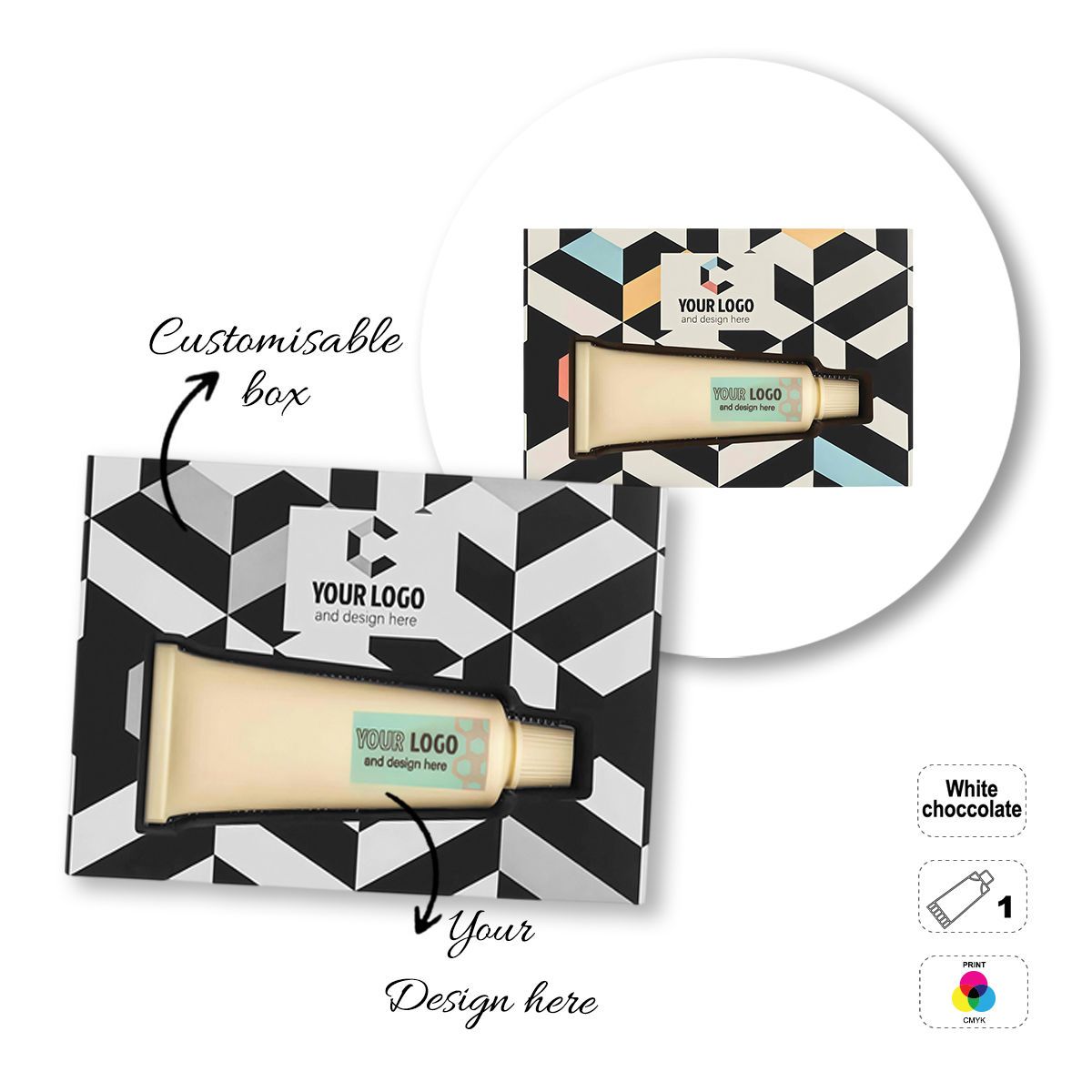 LOGO CHOCO4MAT B - barretta di cioccolato stampabile, diverse forme, 190x128x25 mm | GL811111C