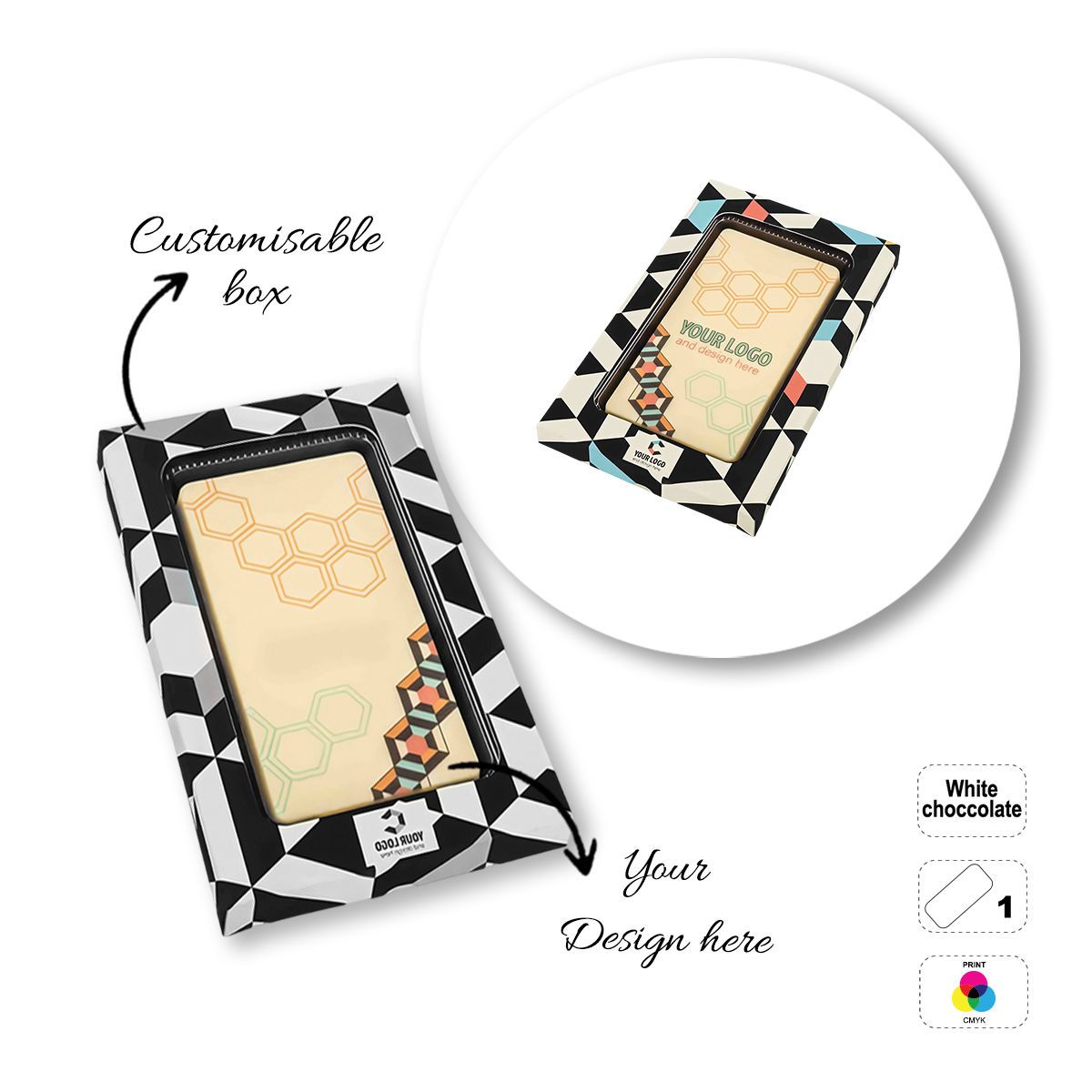 LOGO CHOCO4MAT B - barretta di cioccolato stampabile, diverse forme, 175x107x15 mm | GL811111E