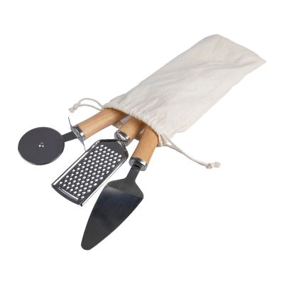 SYLVAN - Set di utensili da cucina in metallo e legno 