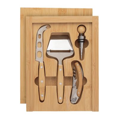 PATRICK - Set vino & formaggio in bambù 