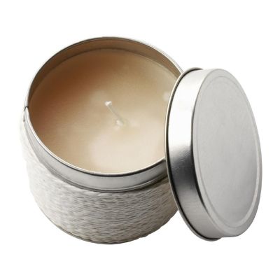 ZORA - Candela profumata in scatola di metallo rivestita in corda 