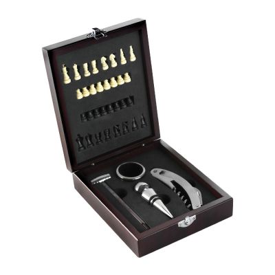 RENÉE - Set vino, 4 accessori, in acciaio inox 
