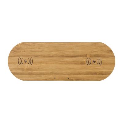 TATUM - Caricatore wireless doppia posizione in bamboo 