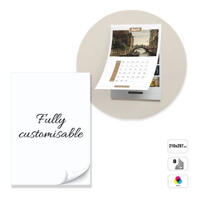 LISBON - calendario da muro incollato in testa a 8 fogli