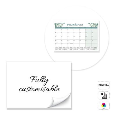 PARIS - calendario da muro incollato in testa a 8 fogli