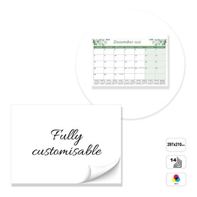 MONACO - calendario da muro incollato in testa a 14 fogli