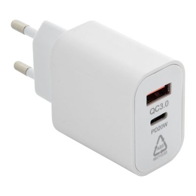 RECHARGE - Caricabatterie usb da parete in abs riciclato (rabs)