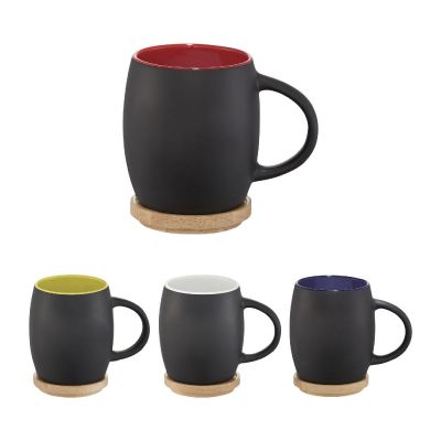 HEART - Tazza in ceramica con coperchio in legno da 400 ml