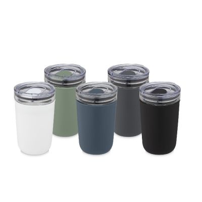 BELLO - Bicchiere da 420 ml in vetro con parete esterna in plastica riciclata
