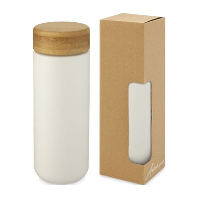 LUMI - Bicchiere termico in ceramica con coperchio in bambù da 300 ml 