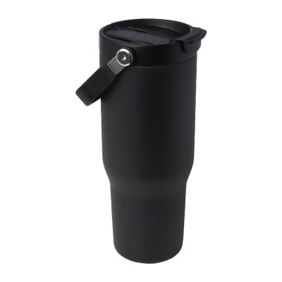STEELCUP 900 - Bicchiere termico da 900 ml in acciaio inossidabile riciclato certificato RCS con sottovuoto in rame e coperchio a doppia fun