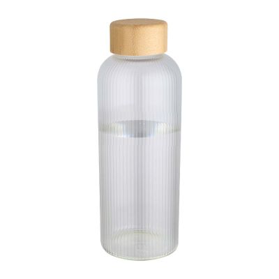 MIRAGE - Borraccia a parete singola in vetro borosilicato con coperchio in bambù da 650 ml