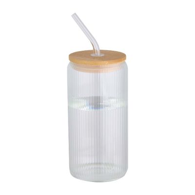 MIRAGE - Contenitore a parete singola in vetro borosilicato con coperchio in bambù da 500 ml